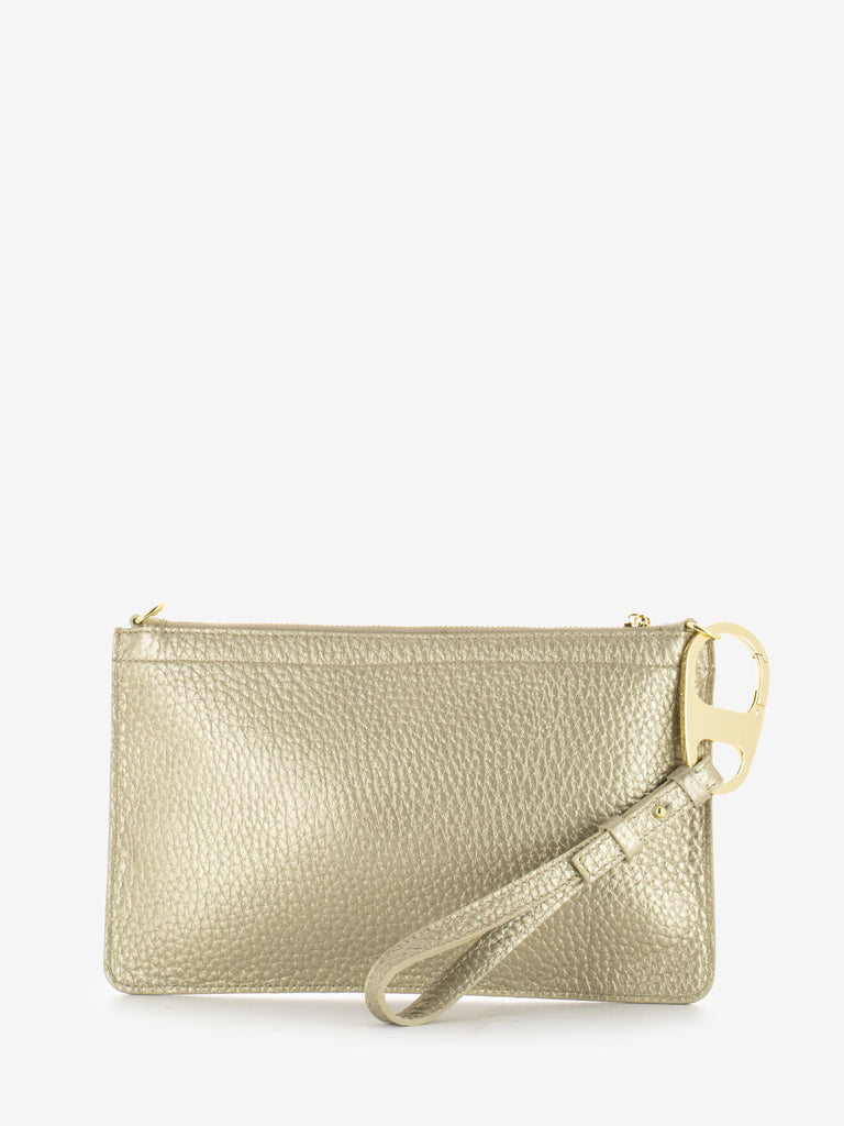 MY-BEST BAG - Pochette in pelle martellata platino