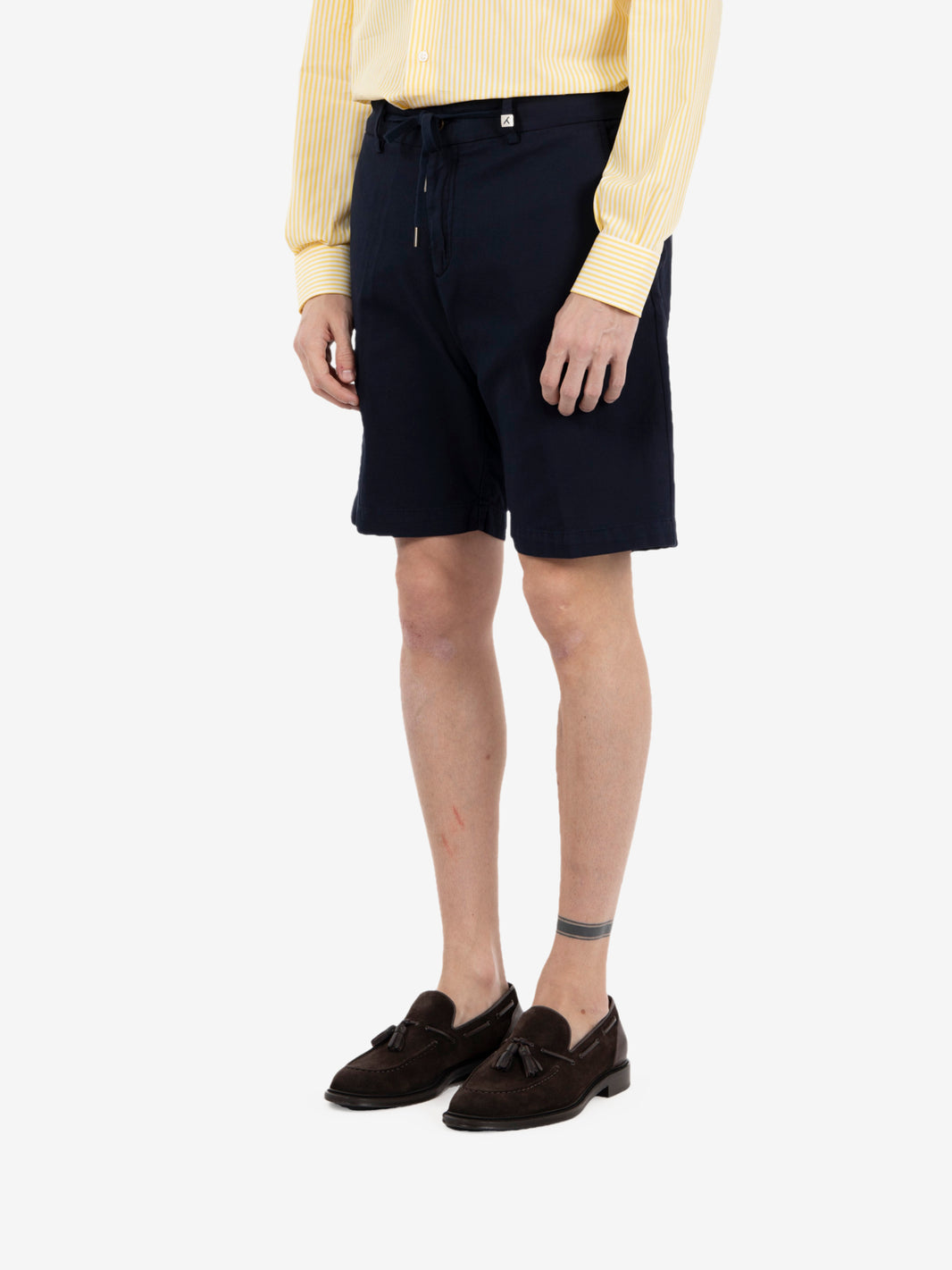 Navy blue ice cotton Apollo Bermuda shorts
