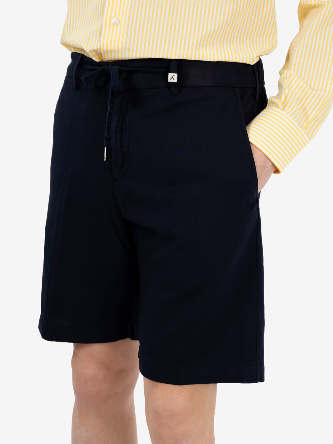 Navy blue ice cotton Apollo Bermuda shorts