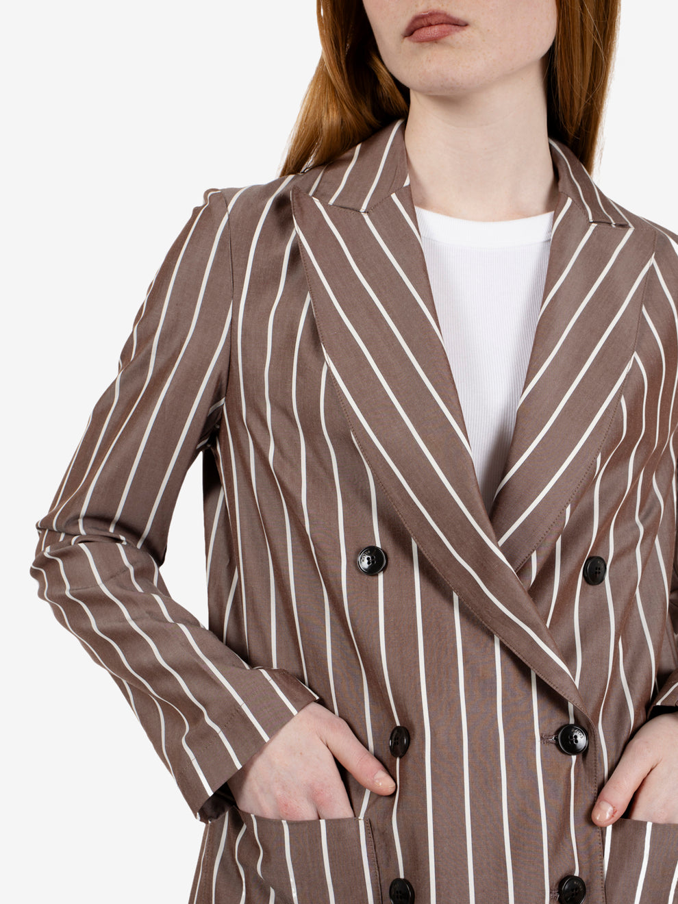 Brown pinstripe blazer