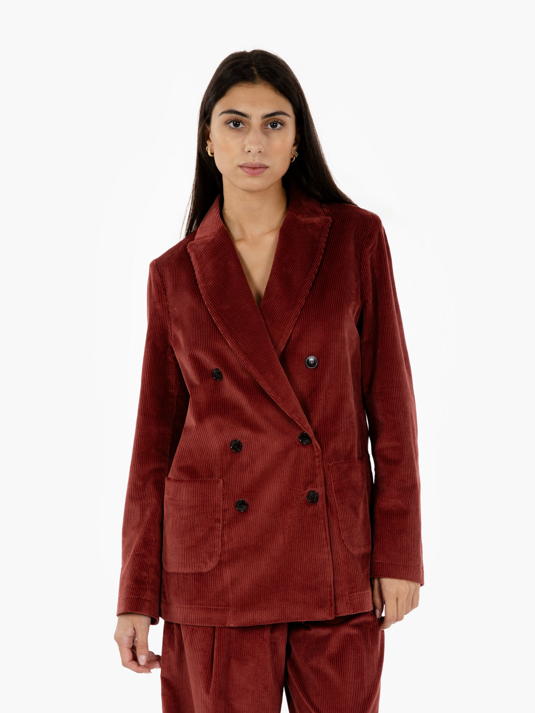 Brick velvet blazer