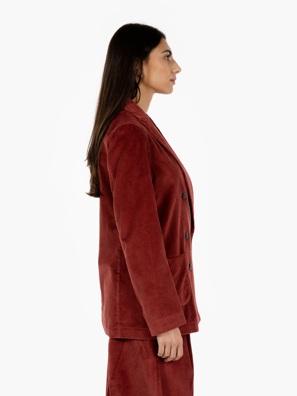 Brick velvet blazer
