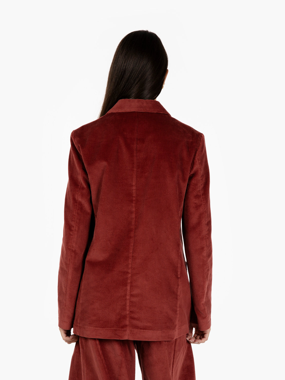 Brick velvet blazer