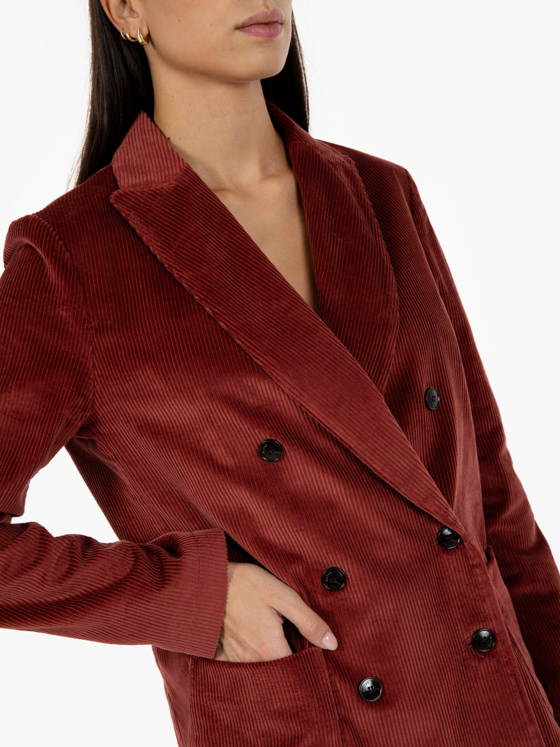 Brick velvet blazer