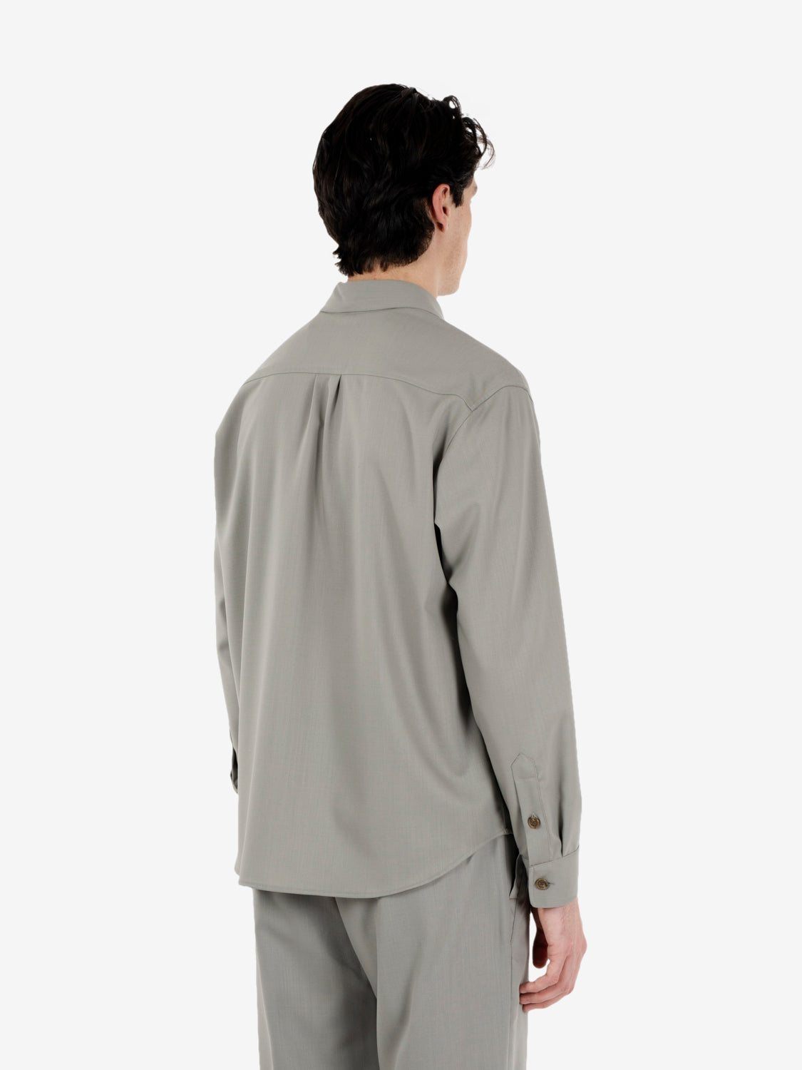 Camicia fresco lana verde salvia