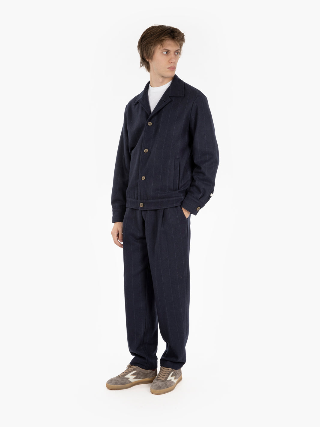 NAVY PINSTRIPE JACKET 25WM55G/34_237