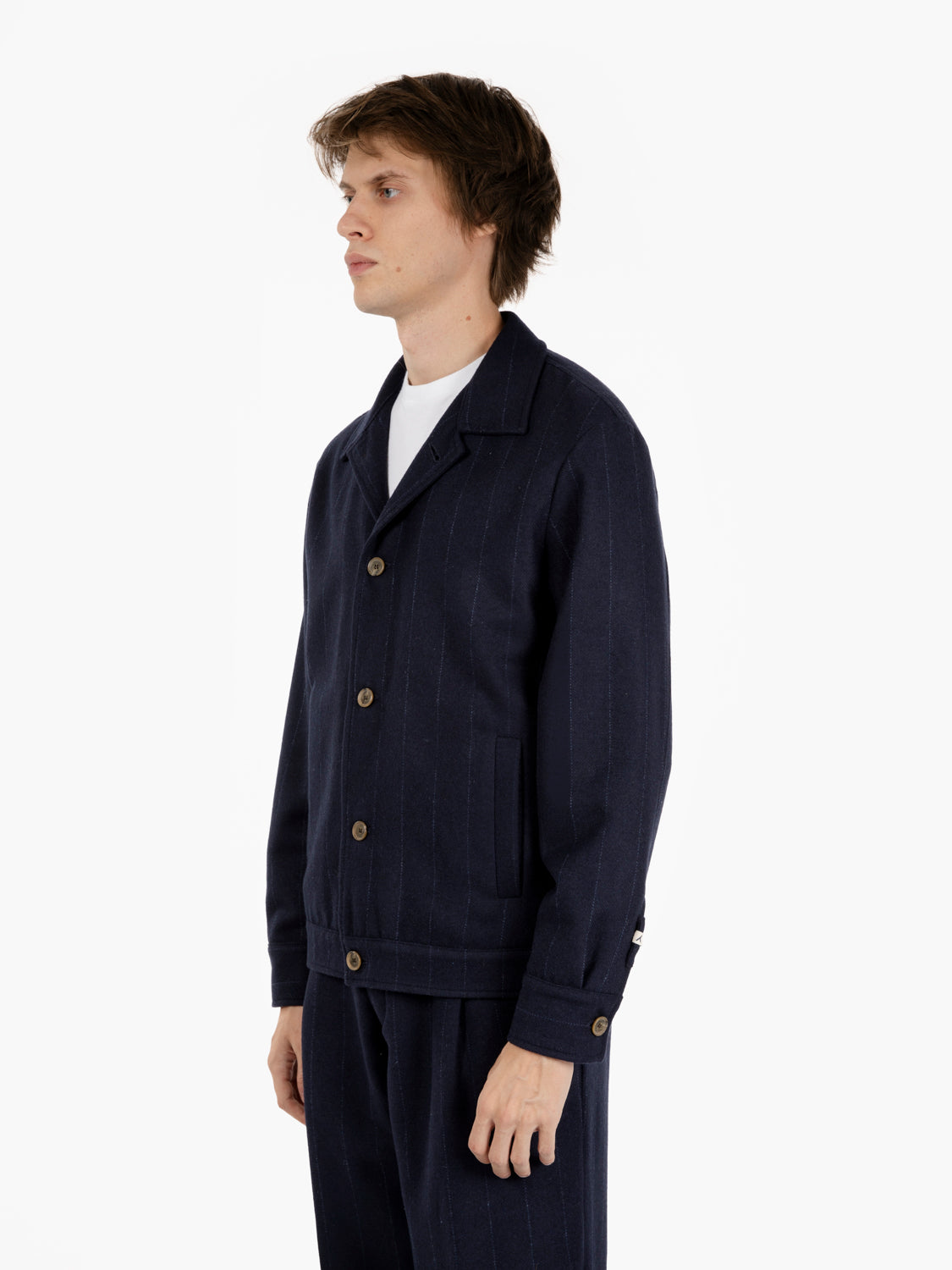 NAVY PINSTRIPE JACKET 25WM55G/34_237