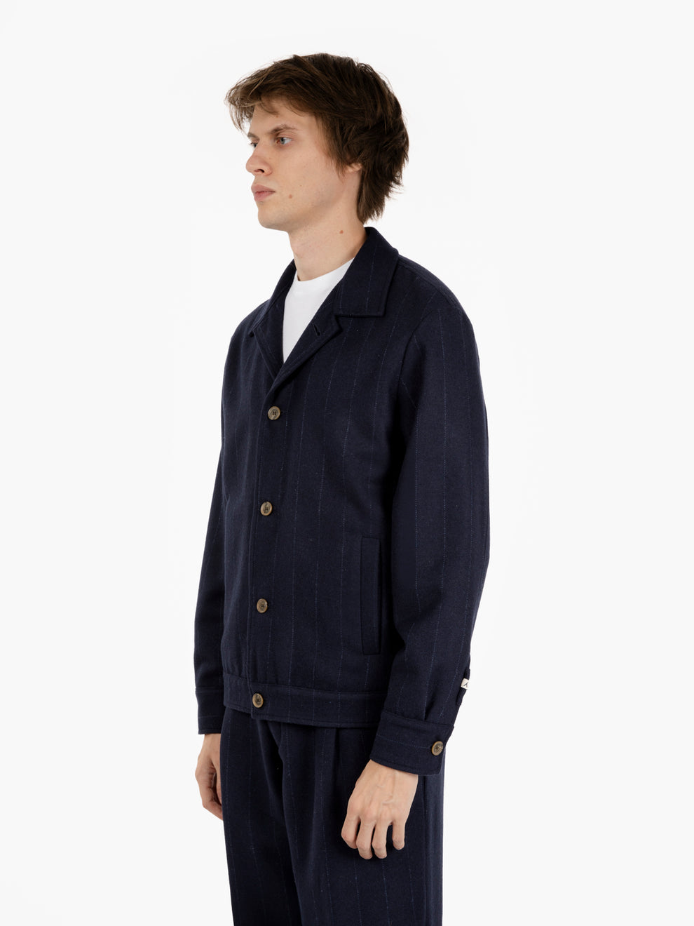 NAVY PINSTRIPE JACKET 25WM55G/34_237