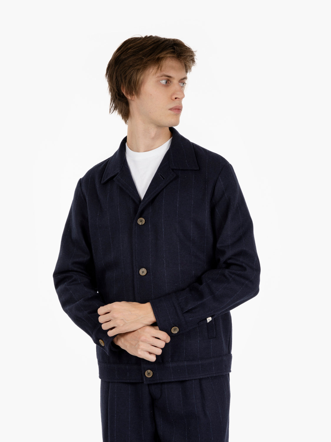 NAVY PINSTRIPE JACKET 25WM55G/34_237