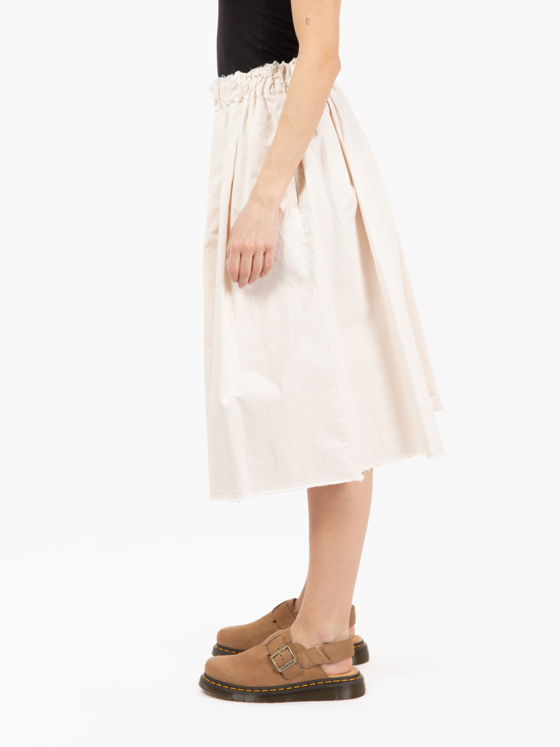 Gonna midi gabardina off white