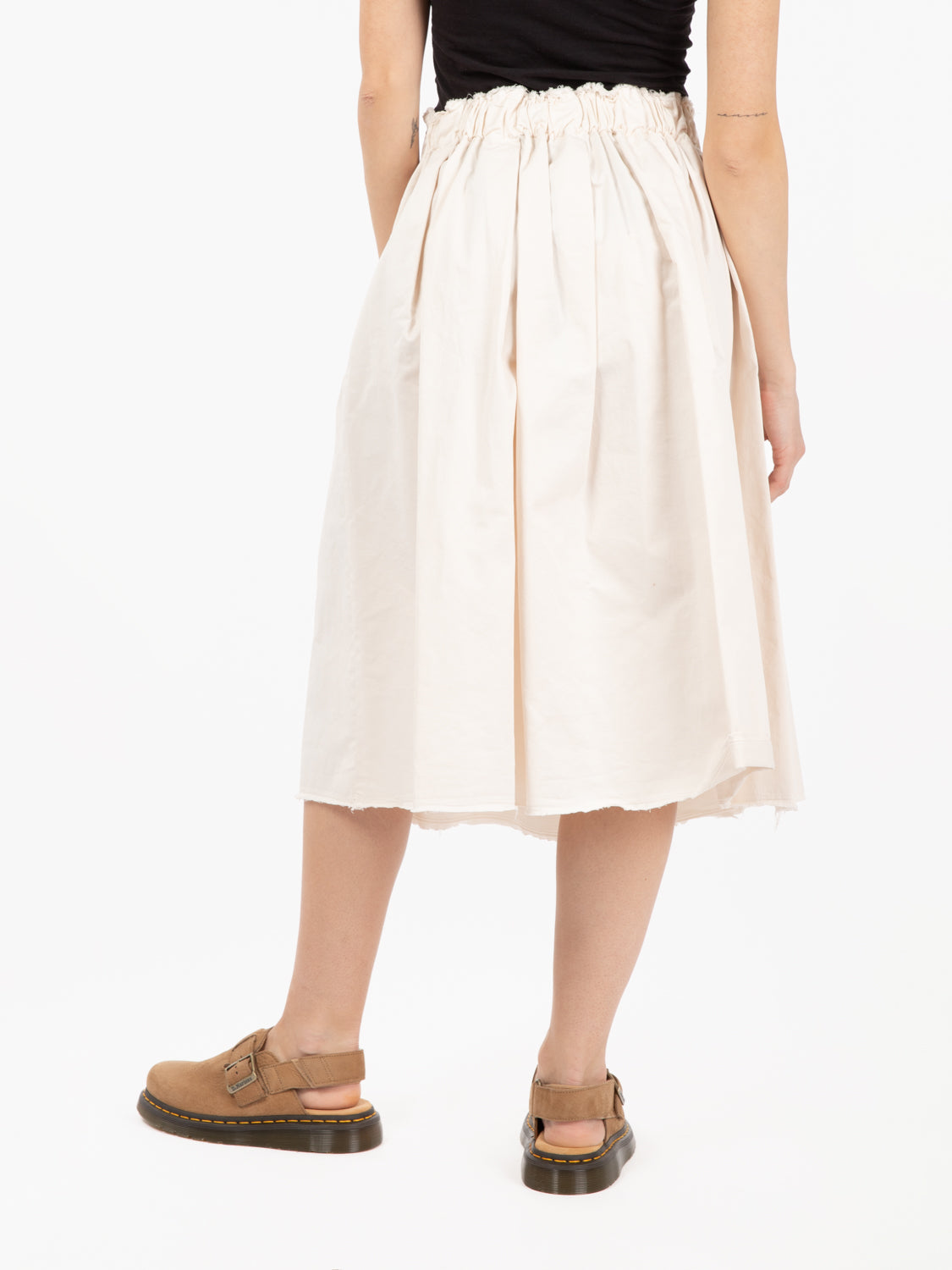 Gonna midi gabardina off white