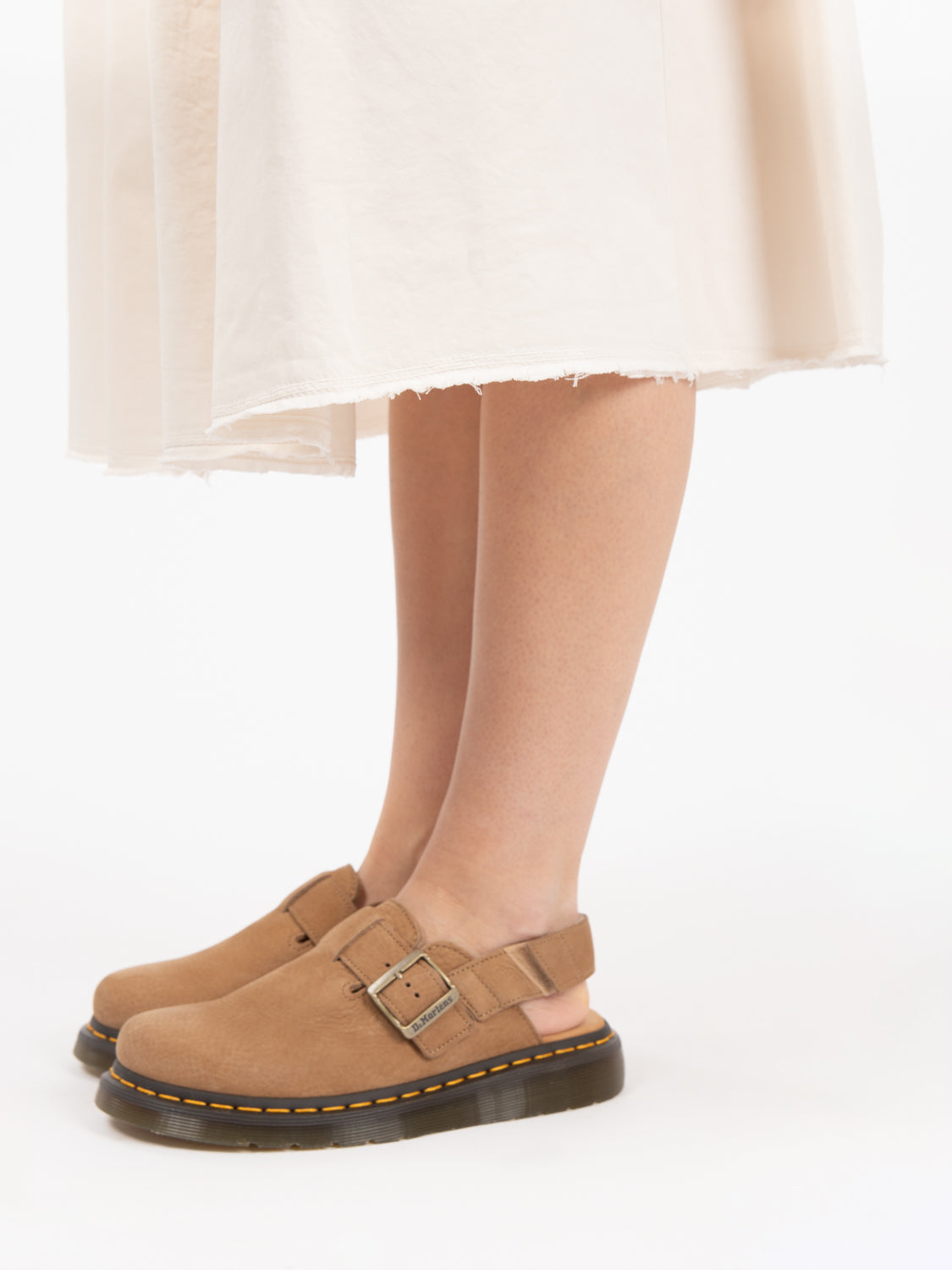 Gonna midi gabardina off white