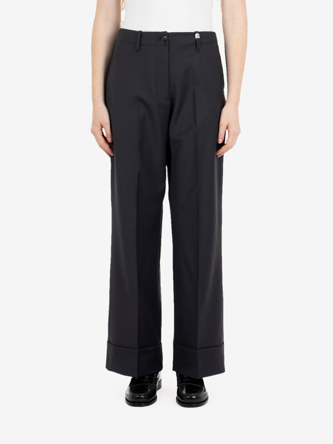 BLACK CULOTTE TROUSERS WITH FLounce 26WD40106_999