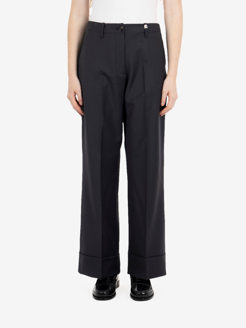 BLACK CULOTTE TROUSERS WITH FLounce 26WD40106_999