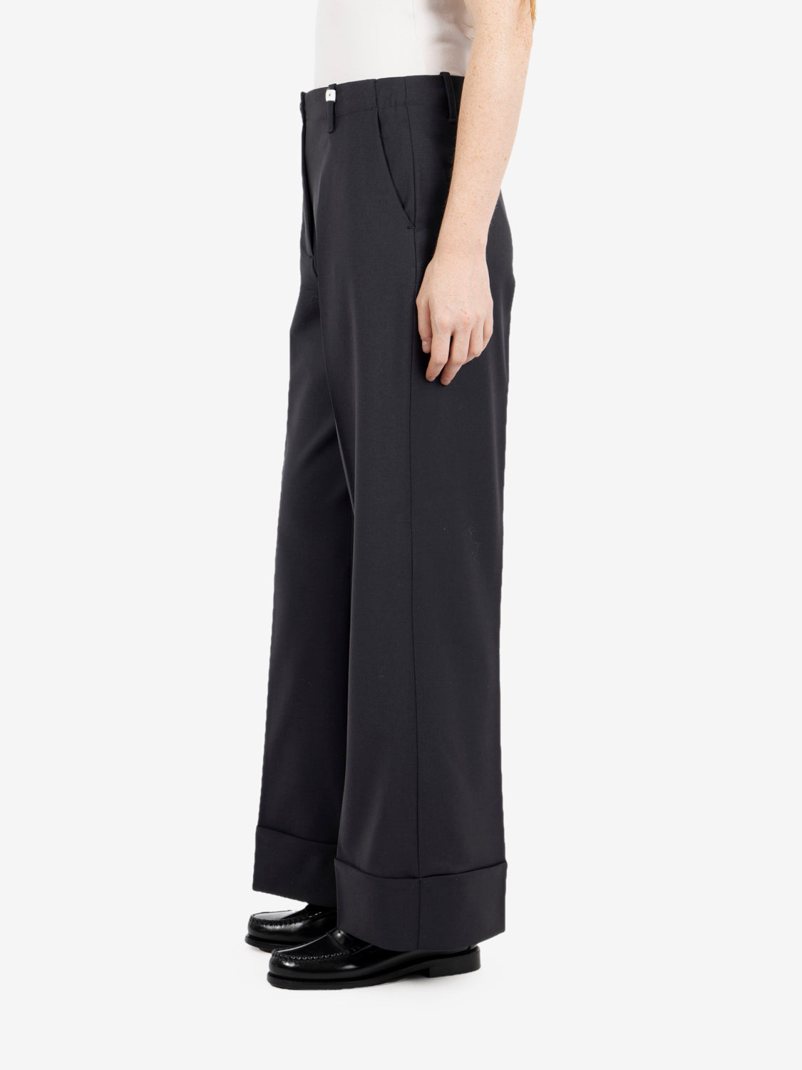 BLACK CULOTTE TROUSERS WITH FLounce 26WD40106_999