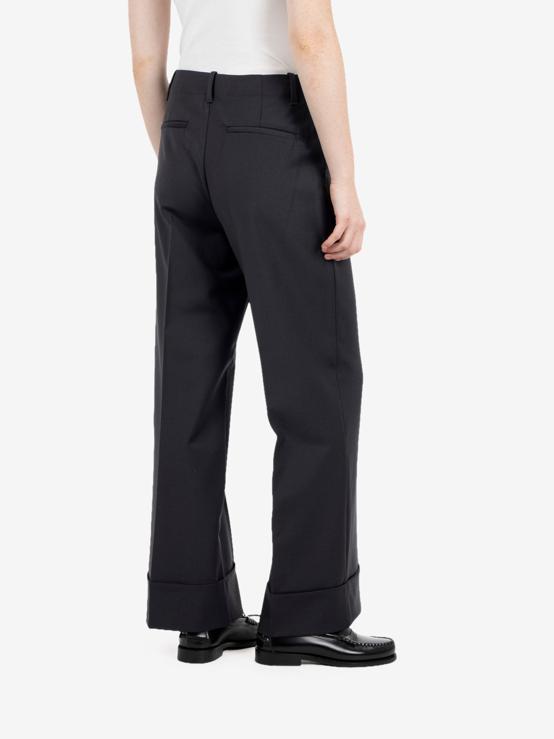 BLACK CULOTTE TROUSERS WITH FLounce 26WD40106_999