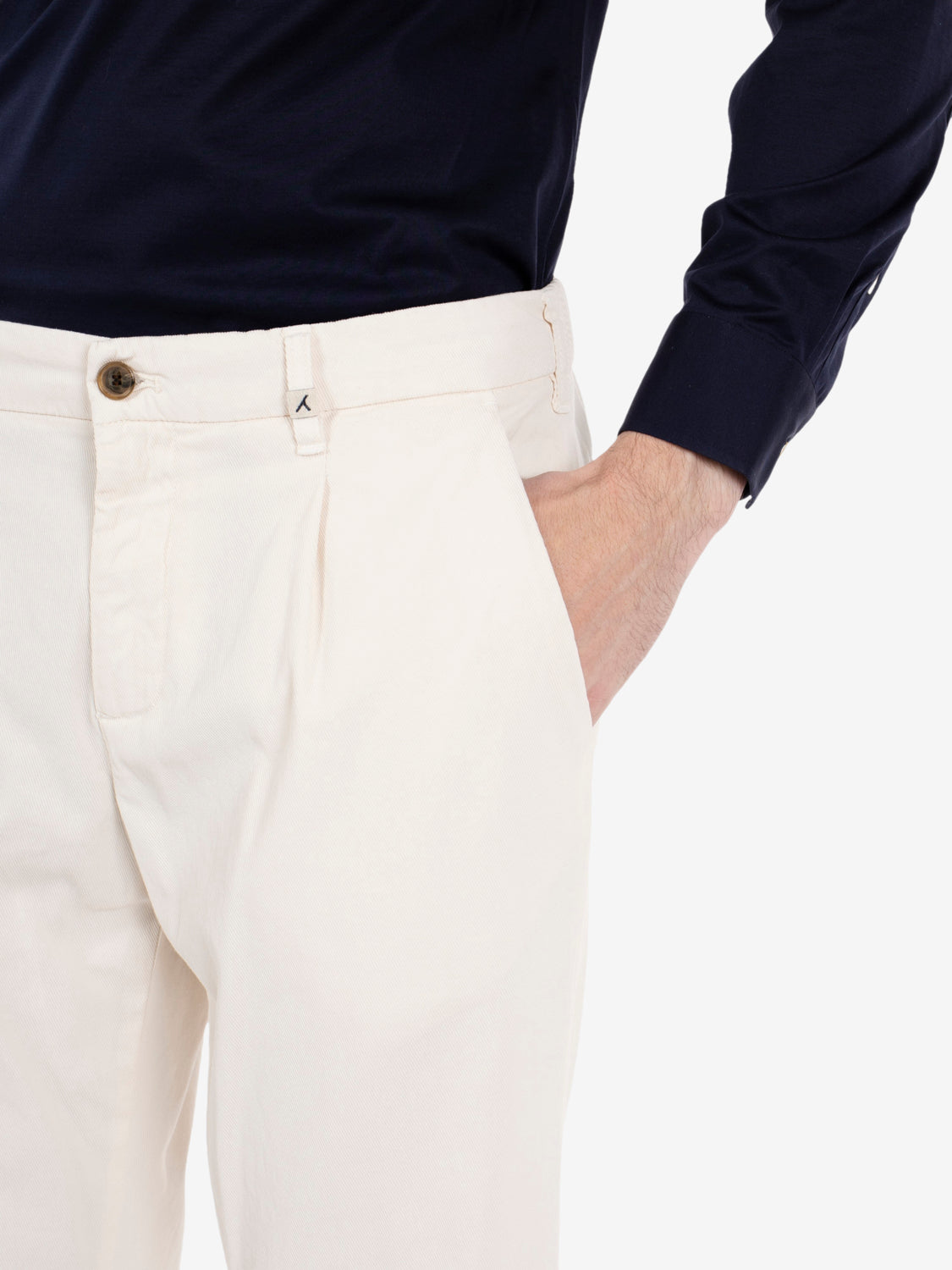 Pantalone in cotone off white