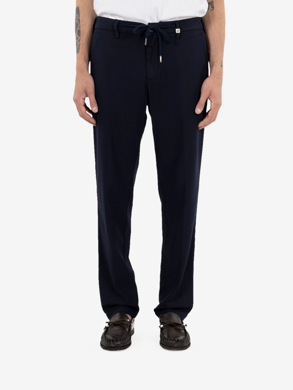 Pantalone in ice cotton blu navy