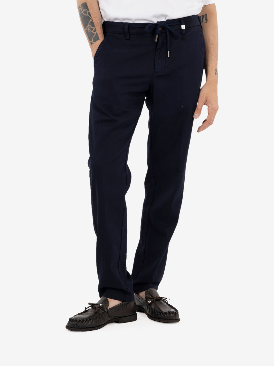 Pantalone in ice cotton blu navy