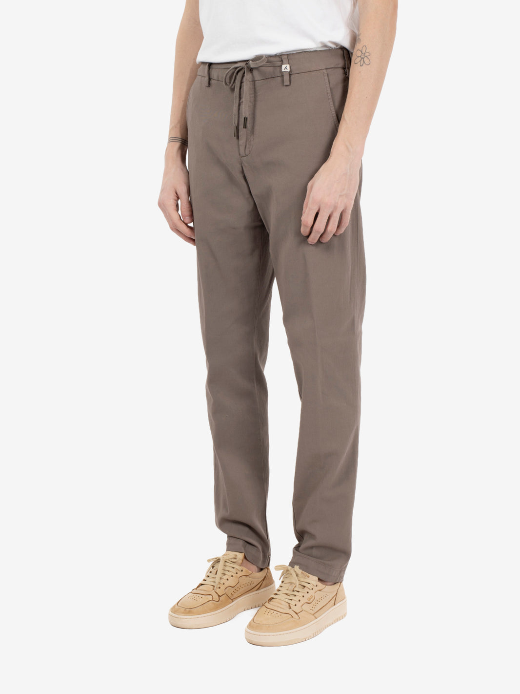 Pantalone in ice cotton tortora