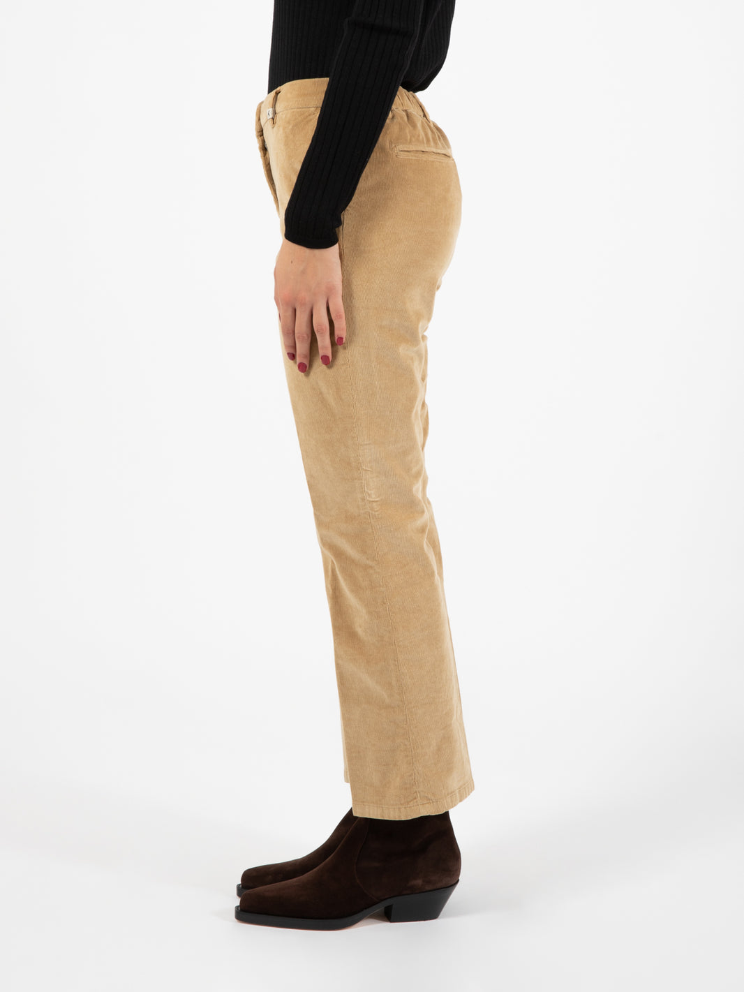 Pantalone in velluto cammelo