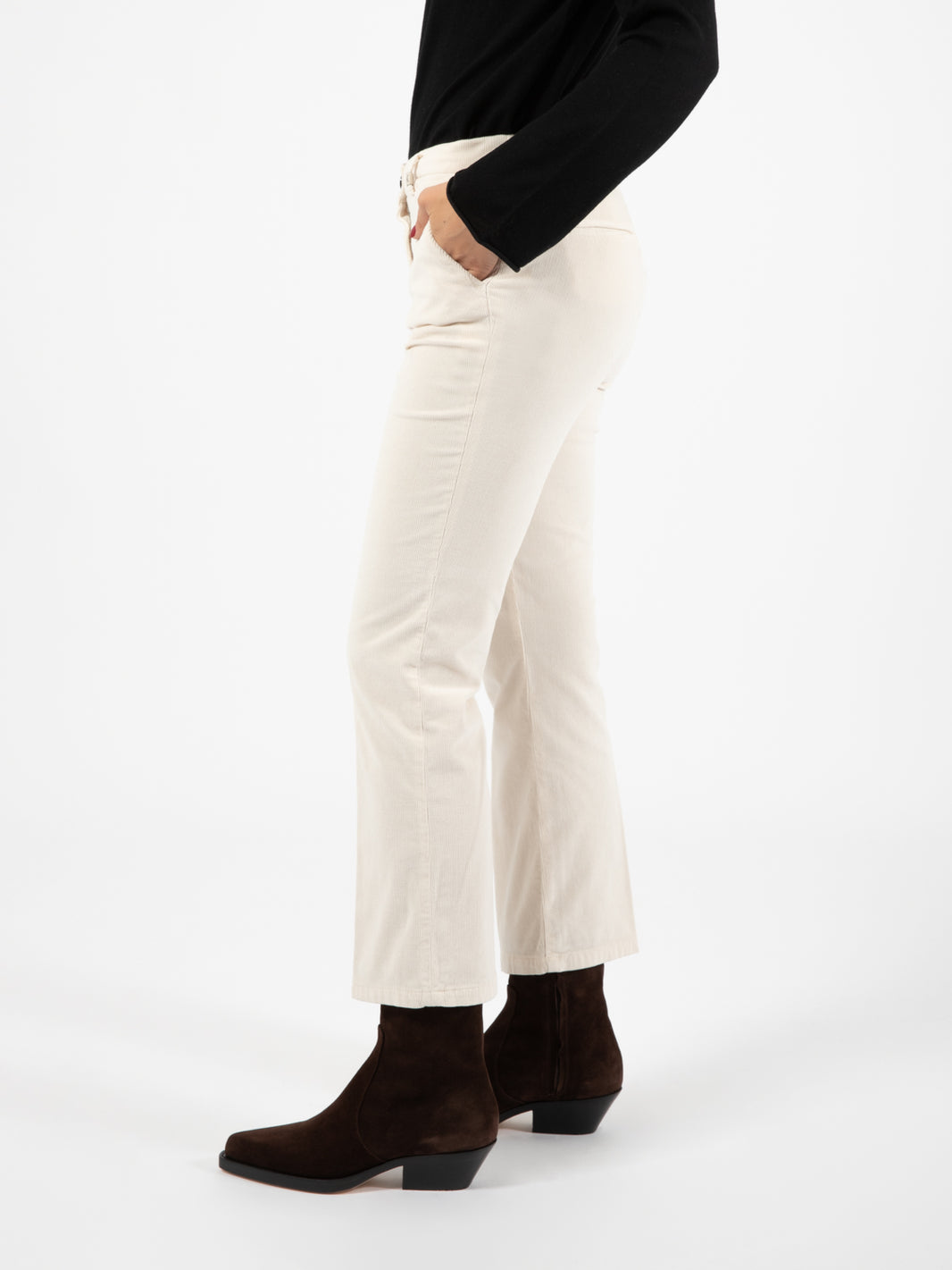 Pantalone in velluto panna
