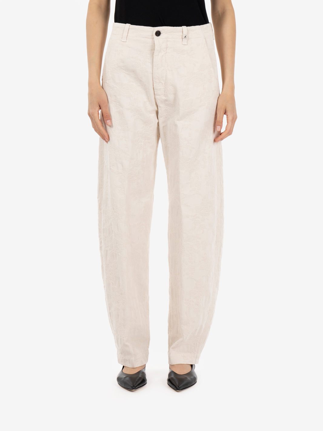 Off-white patterned trousers