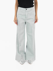 MYTHS - Pantalone palazzo crop azzurro