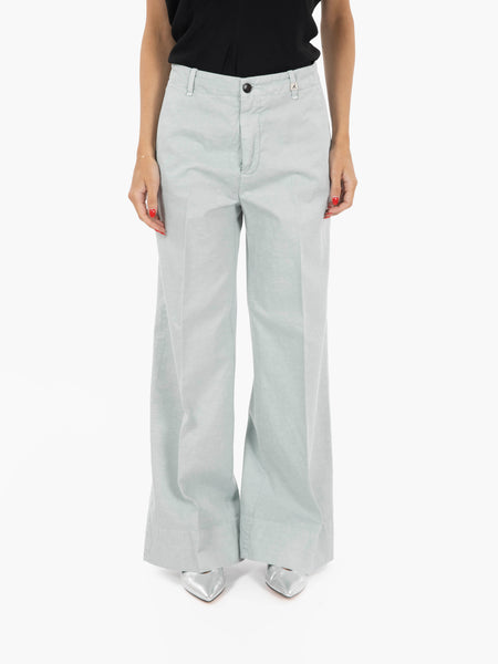 Pantalone palazzo crop azzurro