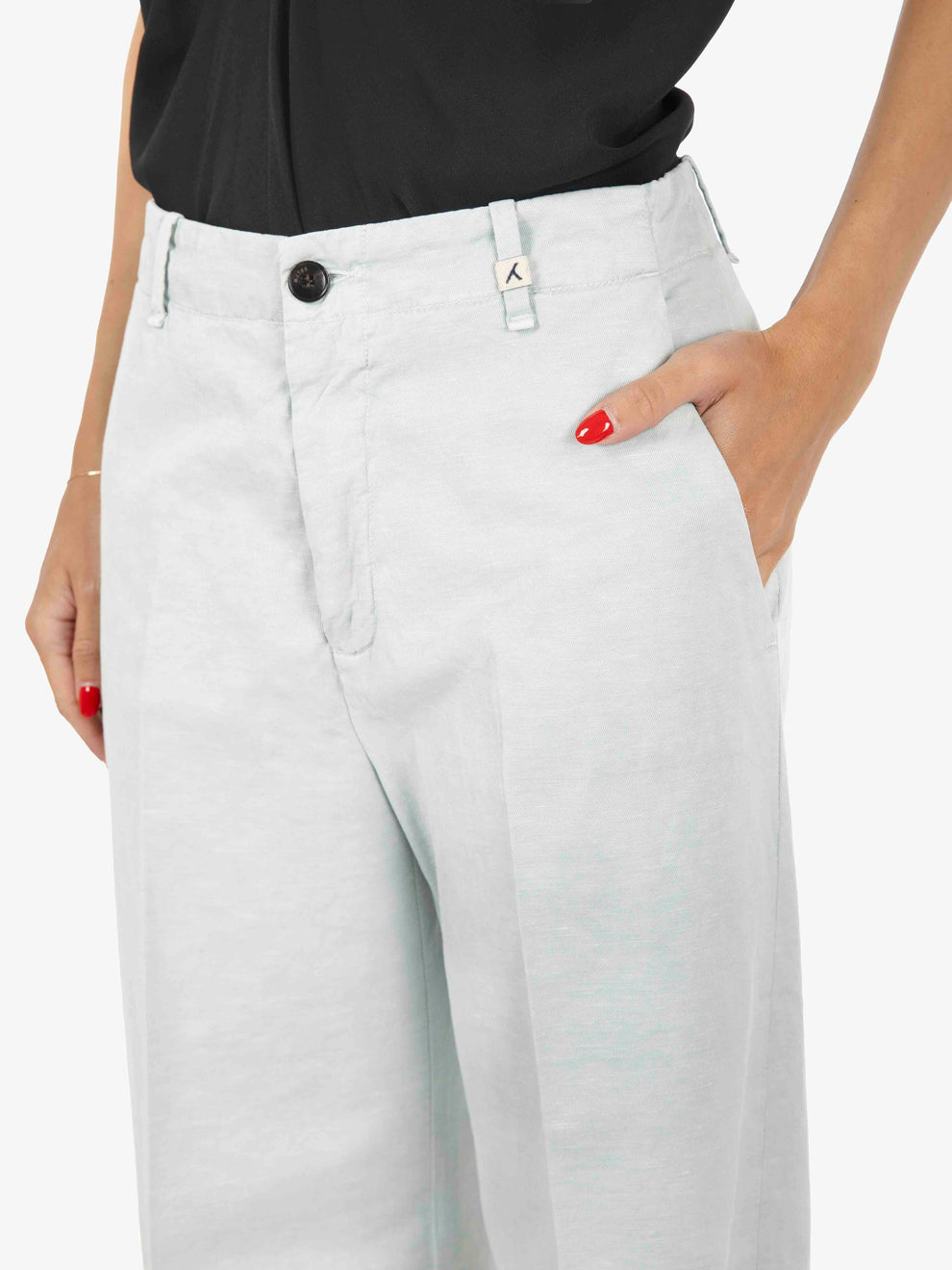 Pantalone palazzo crop azzurro