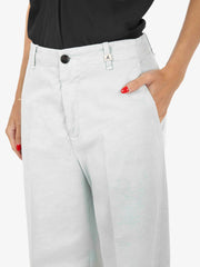 MYTHS - Pantalone palazzo crop azzurro