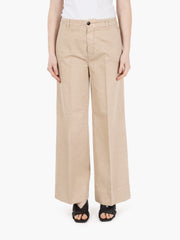 MYTHS - Pantalone palazzo crop beige