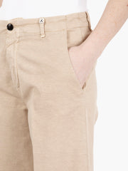 MYTHS - Pantalone palazzo crop beige