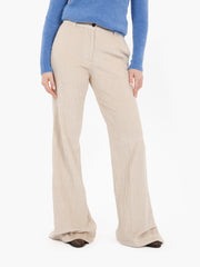 MYTHS - Pantalone palazzo in velluto latte