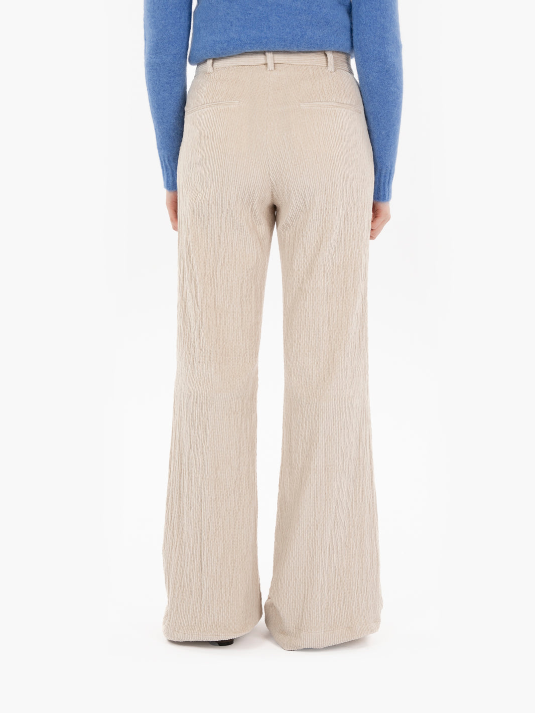 Pantalone palazzo in velluto latte