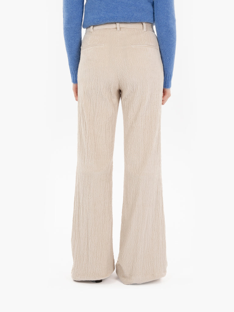 MYTHS - Pantalone palazzo in velluto latte