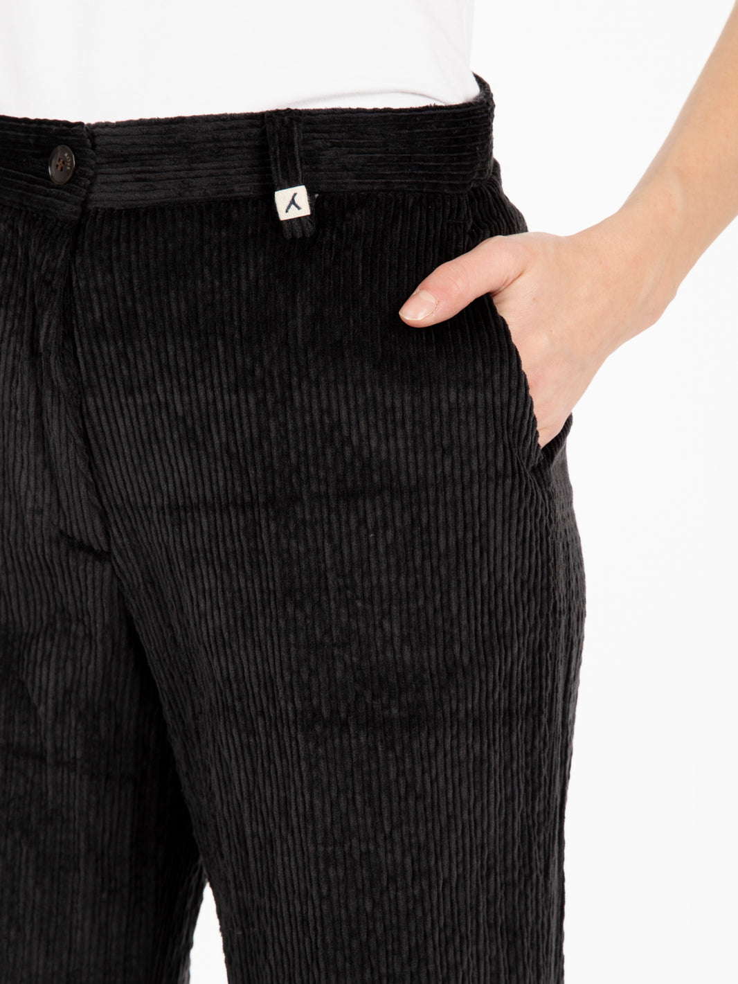 Pantalone palazzo in velluto nero