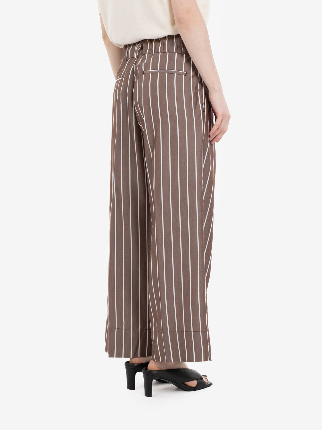 Brown striped trousers