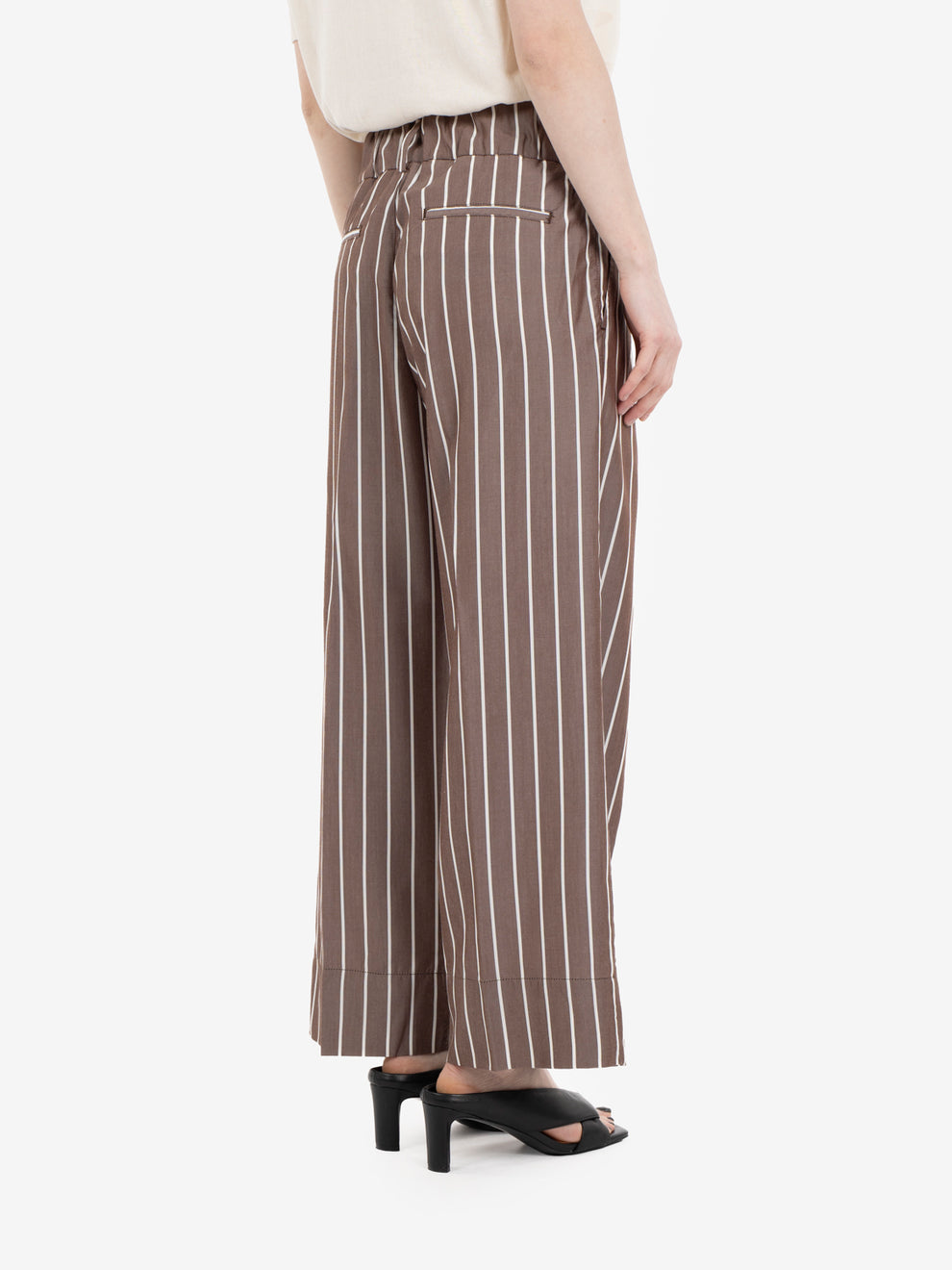 Brown striped trousers