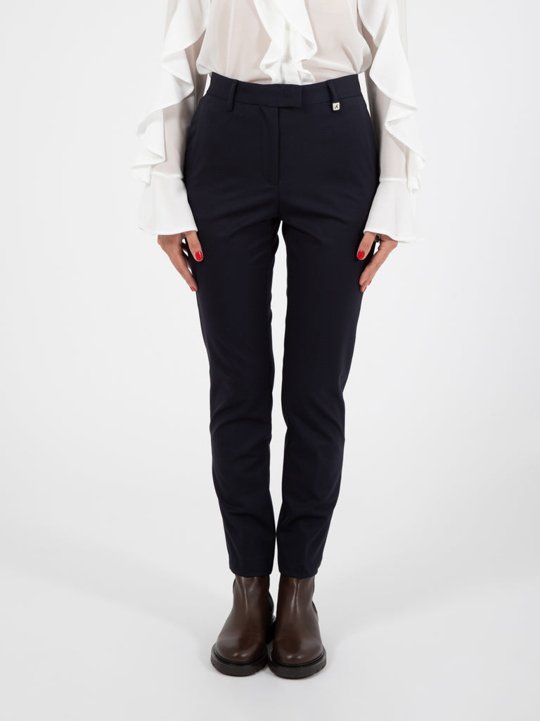 MYTHS - Pantaloni a sigaretta in lana blu navy