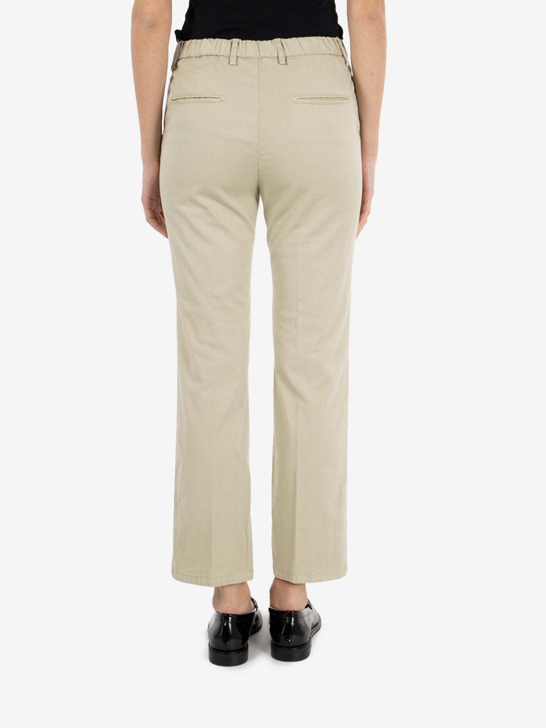 Light green cotton flared trousers