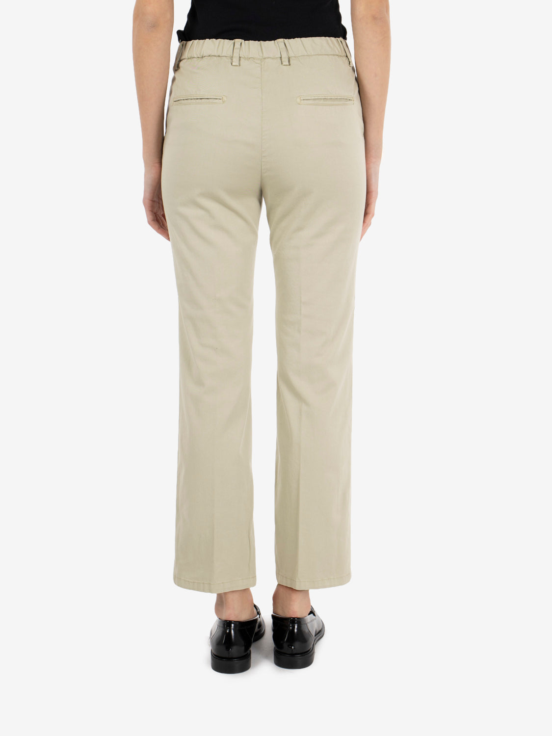 Light green cotton flared trousers