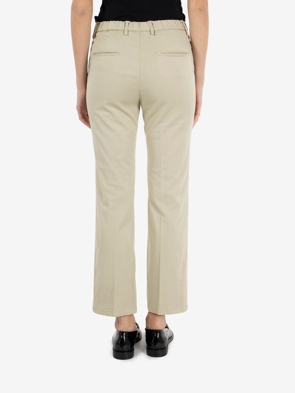 Light green cotton flared trousers