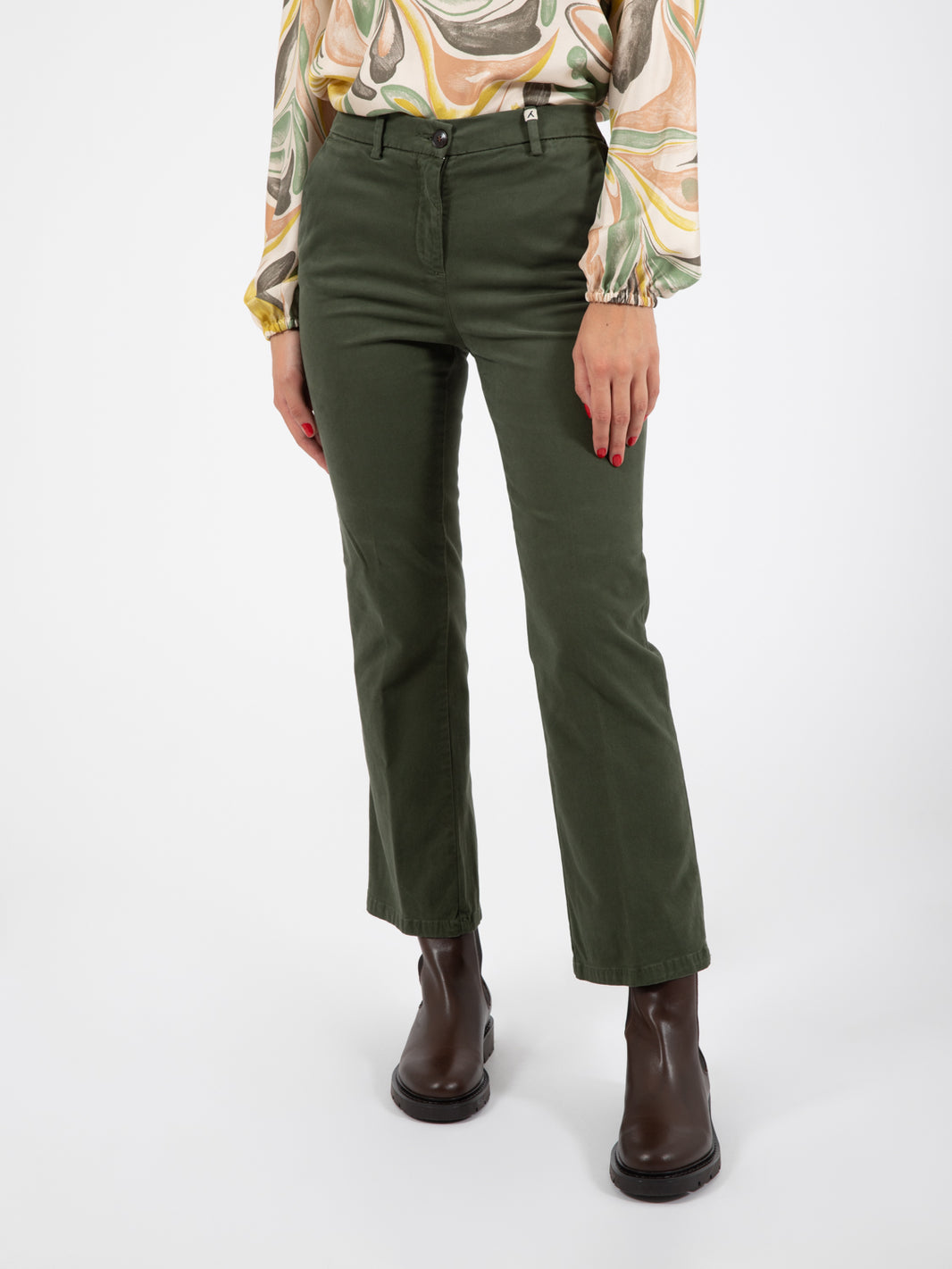 Pantaloni a trombetta verdi militare