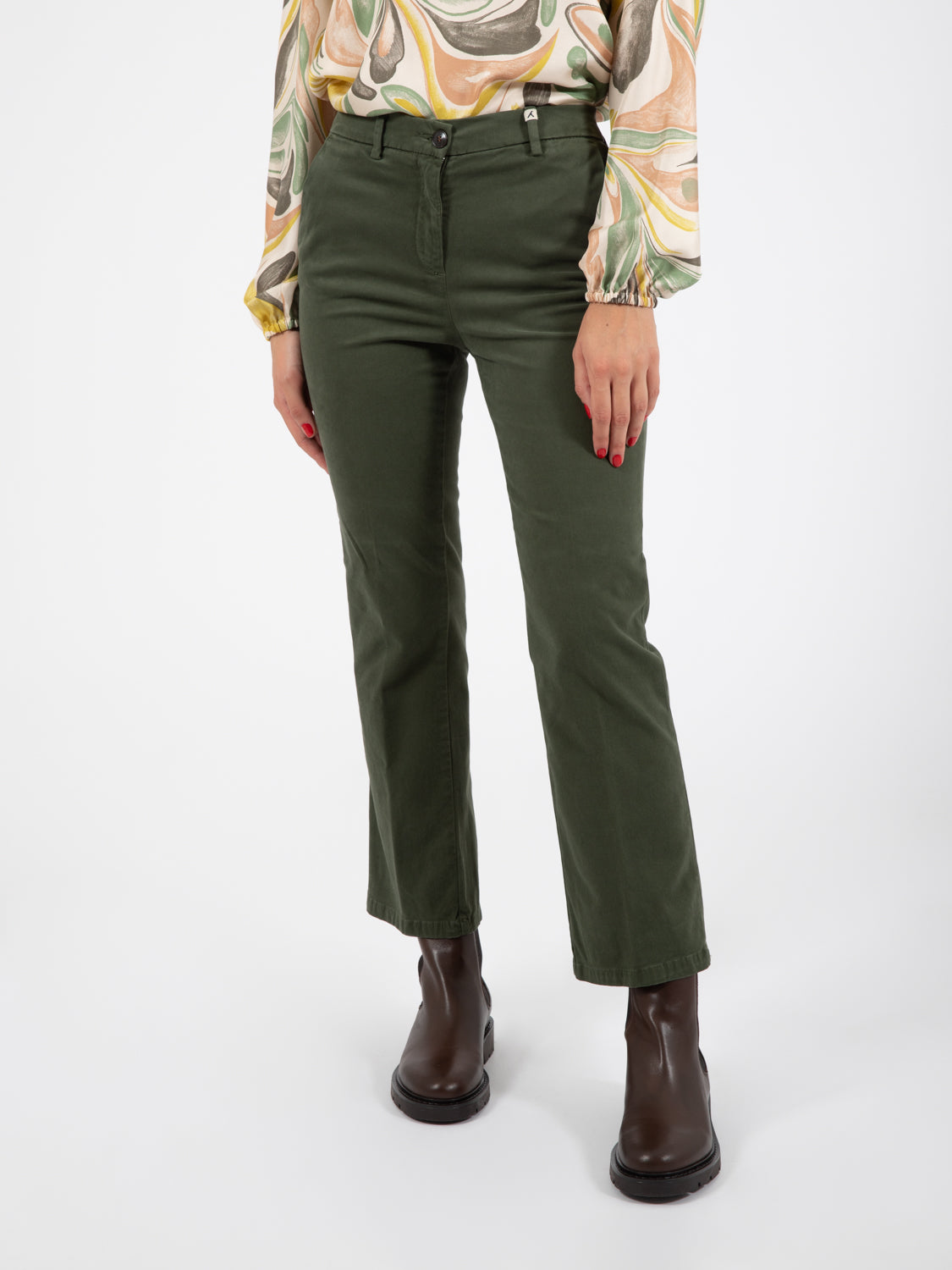 Pantaloni a trombetta verdi militare