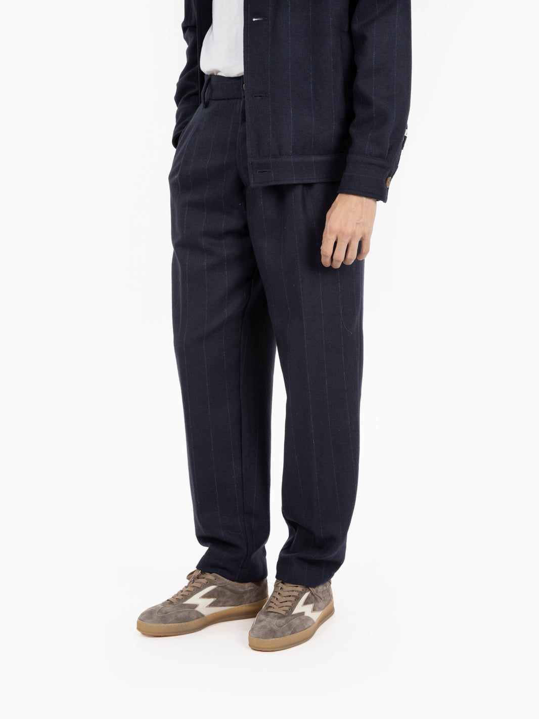 NAVY PINSTRIPED TROUSERS 25WM23L/34_237