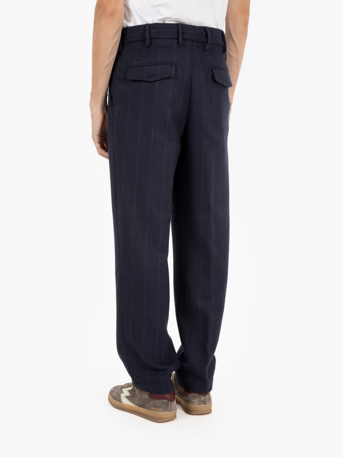 NAVY PINSTRIPED TROUSERS 25WM23L/34_237
