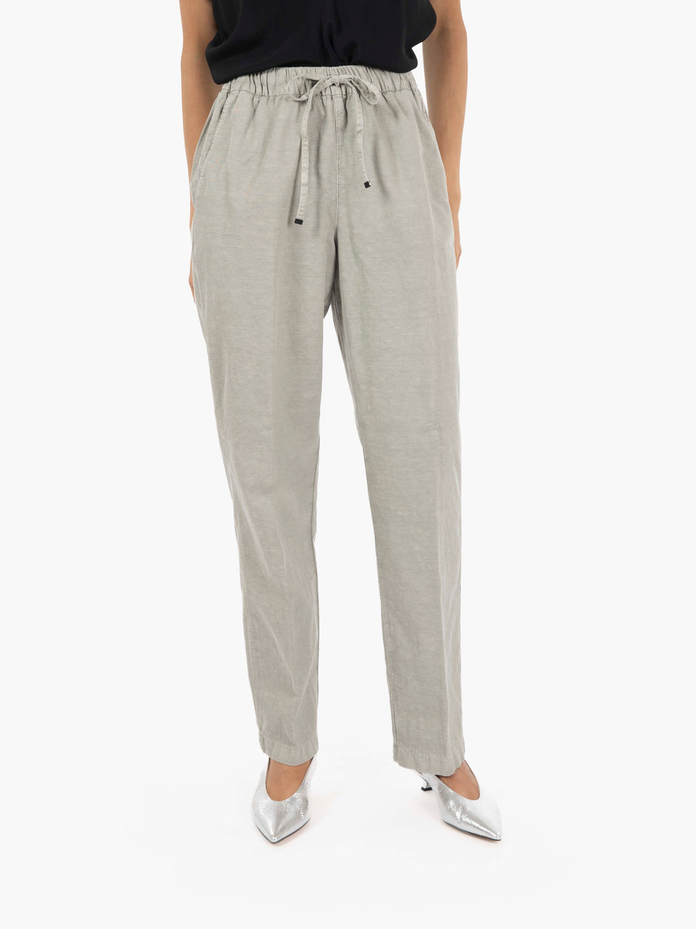 Pantaloni con coulisse verde salvia