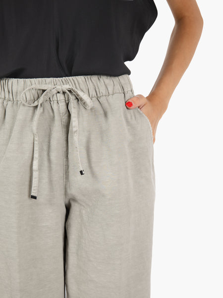 Pantaloni con coulisse verde salvia