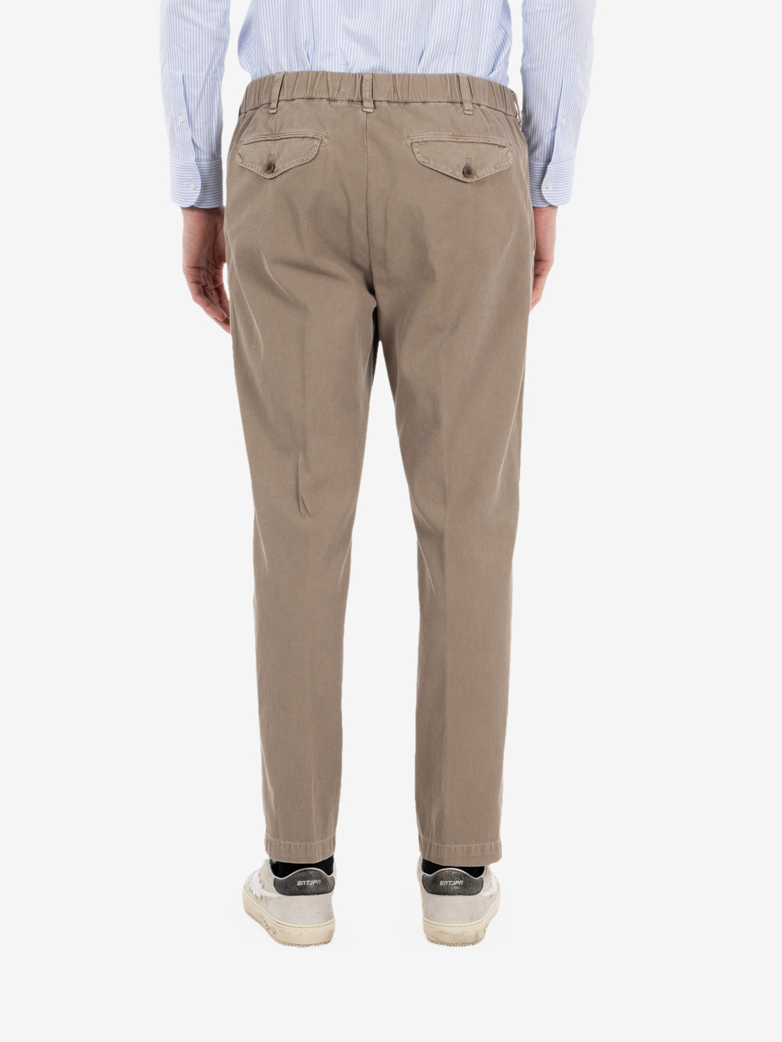 Pantaloni con pinces tortora